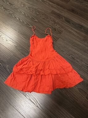 Kimchi Blue Orange Tiered Mini Dress